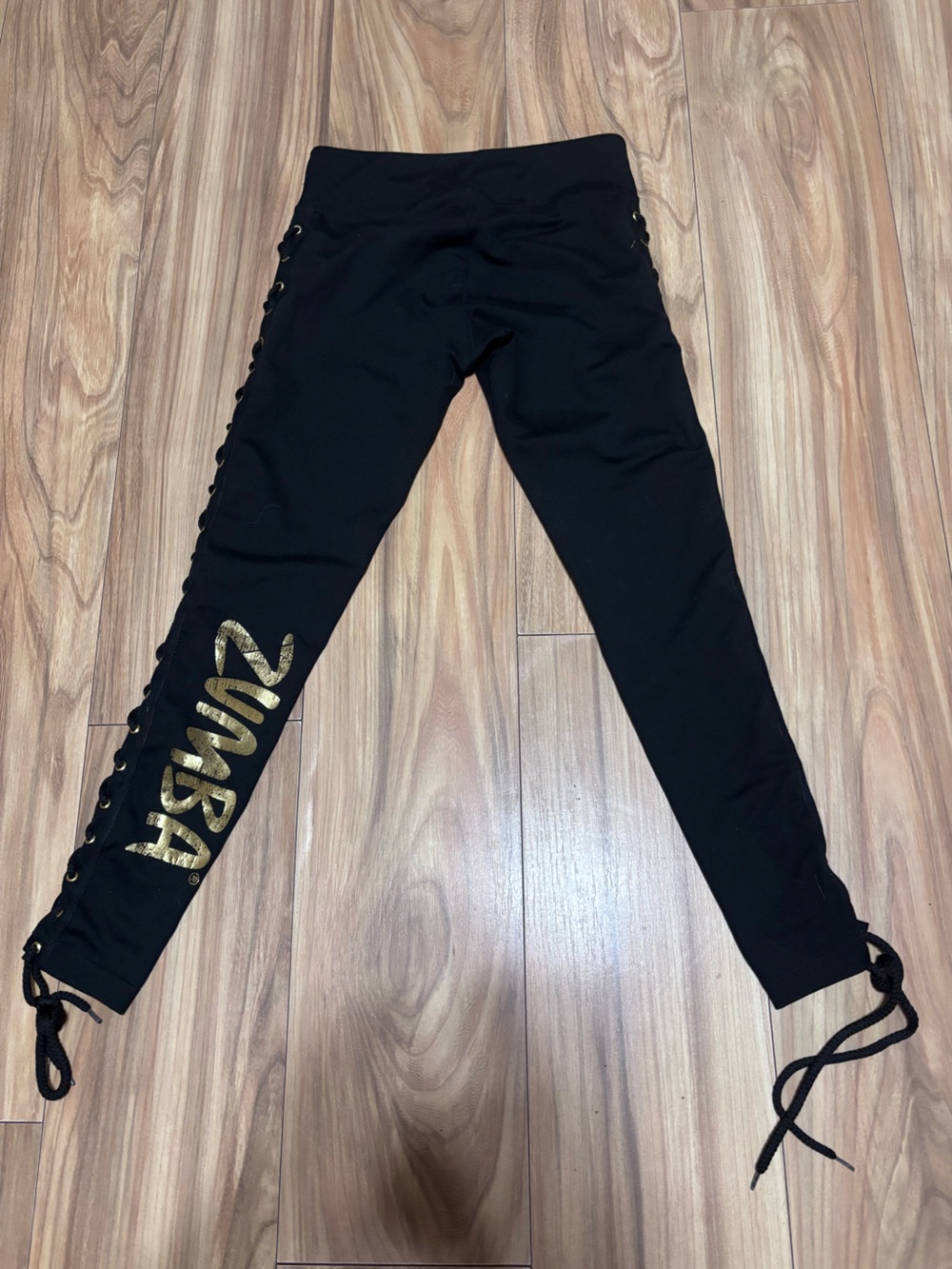 Zumba Fitness Black Joggers with Gold ZUMBA Logo